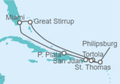 Itinerario del Crucero República Dominicana y St. Marteen - NCL Norwegian Cruise Line
