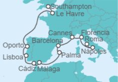 Itinerario del Crucero Desde Southampton (Londres) a Civitavecchia (Roma) - NCL Norwegian Cruise Line