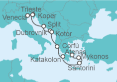Itinerario del Crucero Desde Trieste (Italia) a Pireo (Atenas) - NCL Norwegian Cruise Line