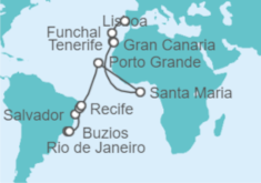 Itinerario del Crucero Desde Rio de Janeiro a Lisboa - NCL Norwegian Cruise Line