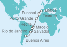 Itinerario del Crucero Desde Lisboa a Buenos Aires - NCL Norwegian Cruise Line