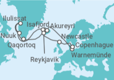 Itinerario del Crucero Islandia, Groenlandia, Reino Unido, Dinamarca - MSC Cruceros