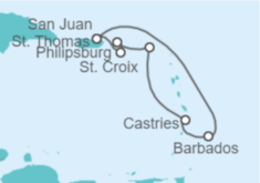 Itinerario del Crucero Islas Vírgenes - EEUU, Saint Maarten, Santa Lucía, Barbados - Royal Caribbean