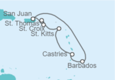 Itinerario del Crucero Islas Vírgenes - EEUU, Santa Lucía, Barbados - Royal Caribbean