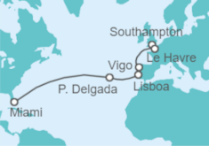 Itinerario del Crucero Desde Southampton (Londrés) a Miami - NCL Norwegian Cruise Line
