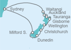 Itinerario del Crucero Nueva Zelanda - Holland America Line