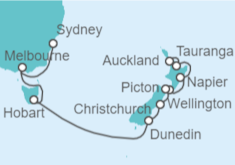 Itinerario del Crucero Nueva Zelanda, Australia - Holland America Line