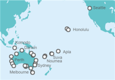 Itinerario del Crucero Pacífico y Australia - Holland America Line