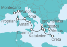 Itinerario del Crucero Atenas y una travesía Mediterránea - Oceania Cruises