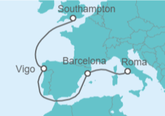 Itinerario del Crucero De Londres a Roma - Cunard