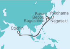 Itinerario del Crucero Japón, Corea Del Sur e India - Cunard