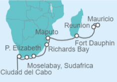 Itinerario del Crucero Desde Ciudad del Cabo (Sudáfrica) a Port Louis (Mauricio) - NCL Norwegian Cruise Line