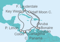 Itinerario del Crucero Curaçao, Aruba, Estados Unidos (EE.UU.), Colombia, Panamá, Costa Rica - Holland America Line