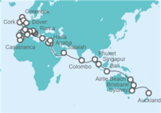 Itinerario del Crucero De Auckland a Dover - Princess Cruises