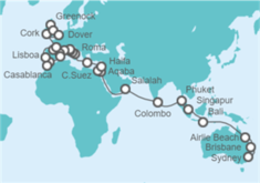 Itinerario del Crucero De Sydney a Dover - Princess Cruises