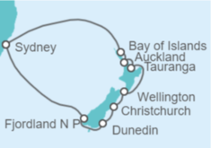 Itinerario del Crucero Nueva Zelanda - Princess Cruises