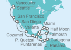 Itinerario del Crucero Desde Fort Lauderdale (Miami) a Seattle (Washington) - Holland America Line