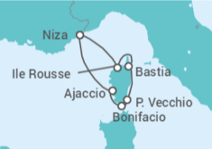 Itinerario del Crucero Gran tour de Córcega desde Niza. La isla de la belleza revela sus tesoros (puerto-puerto) - CroisiMer