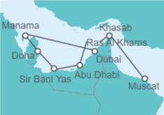 Itinerario del Crucero Emiratos Árabes, Qatar - WindStar Cruises