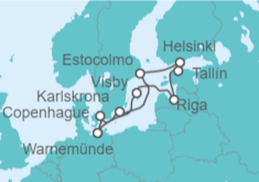 Itinerario del Crucero Suecia, Letonia, Estonia, Finlandia, Dinamarca - AIDA