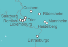 Itinerario del Crucero 4 ríos: Los valles del Neckar, Rin romántico, el Mosela y el Sarre  - CroisiEurope