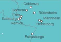 Itinerario del Crucero 4 ríos: Los valles de Mosela, Sarre, Rin romántico y Neckar - CroisiEurope