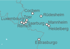 Itinerario del Crucero 4 ríos: Los valles del Neckar, Rin romántico, el Mosela y el Sarre - CroisiEurope