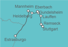 Itinerario del Crucero Las capitales del romanticismo alemán, el encantador valle del Neckar  - CroisiEurope