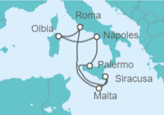 Itinerario del Crucero Malta e Italia - AIDA