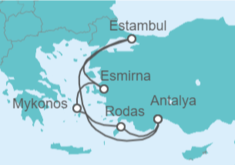 Itinerario del Crucero Turquía, Grecia - AIDA