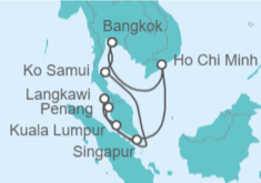 Itinerario del Crucero Tailandia, Malasia, Singapur, Vietnam - AIDA