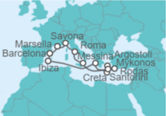 Itinerario del Crucero Mediterráneo al completo - Costa Cruceros