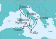 Itinerario del Crucero Malta, Túnez, Italia - Costa Cruceros