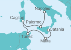 Itinerario del Crucero Italia, Túnez, Malta - Costa Cruceros