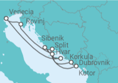 Itinerario del Crucero Croacia, Montenegro - Ponant