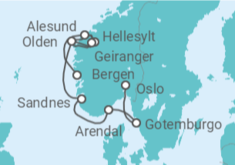 Itinerario del Crucero Suecia, Noruega - Ponant