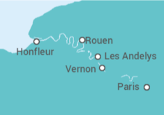 Itinerario del Crucero Bellezas de París y la Costa de Normandía  - CroisiEurope
