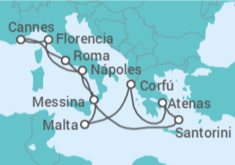 Itinerario del Crucero Grecia, Malta, Italia, Francia - NCL Norwegian Cruise Line