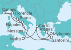 Itinerario del Crucero Grecia, Malta, Italia, Francia - NCL Norwegian Cruise Line