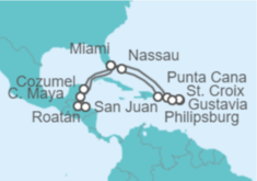 Itinerario del Crucero Maravillas del Caribe - Regent Seven Seas