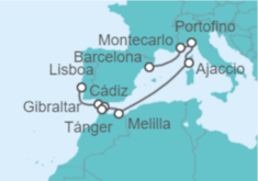 Itinerario del Crucero Mediterráneo y Atlántico - Regent Seven Seas