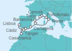 Itinerario del Crucero De Lisboa a Barcelona - Regent Seven Seas