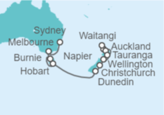 Itinerario del Crucero Nueva Zelanda y Australia - Regent Seven Seas