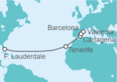 Itinerario del Crucero De Miami a Barcelona - Princess Cruises