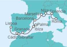 Itinerario del Crucero Desde Lisboa a Civitavecchia (Roma) - NCL Norwegian Cruise Line