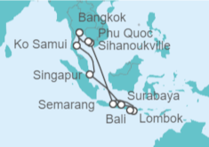 Itinerario del Crucero Tailandia, Singapur, Indonesia, Camboya - AIDA