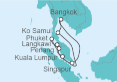 Itinerario del Crucero Tailandia, Singapur, Malasia - AIDA