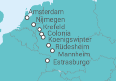Itinerario del Crucero Crucero por el Rin de Ámsterdam a Estrasburgo - CroisiEurope