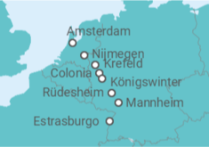Itinerario del Crucero Crucero por el Rin de Ámsterdam a Estrasburgo  - CroisiEurope