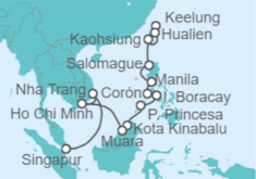 Itinerario del Crucero Filipinas, Vietnam y Malasia - NCL Norwegian Cruise Line